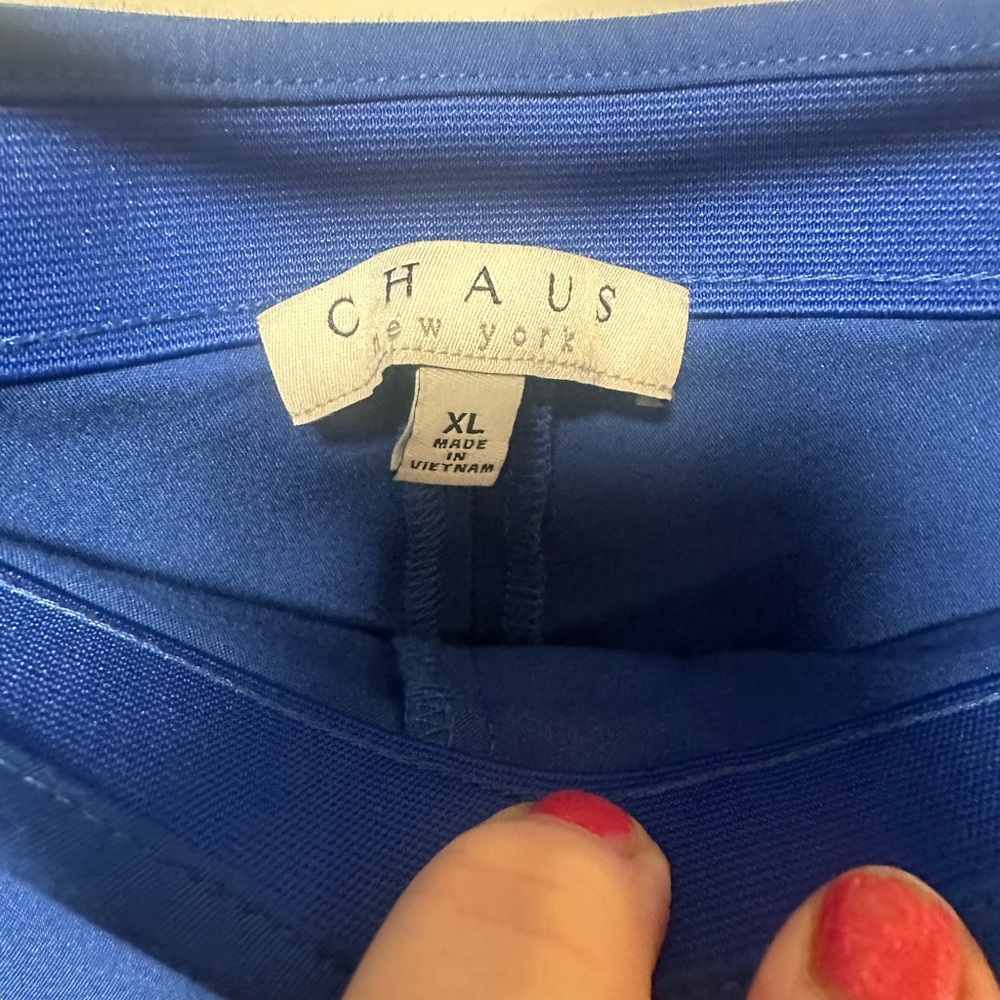 Chaus Blue Stretch Knit Pants - Picture 2 of 3